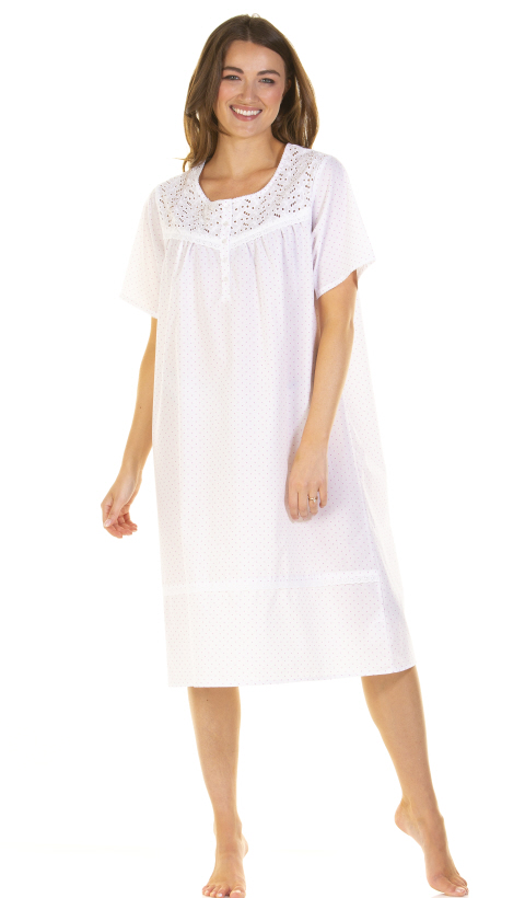 La Marquise Cornwell Short Sleeve Polycotton Nightdress